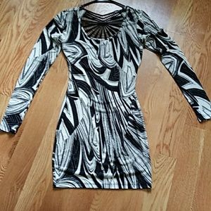 Black and white bodycon style dress